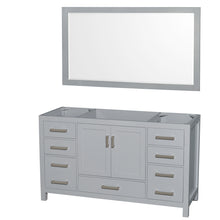 Load image into Gallery viewer, Wyndham Sheffield 60 Inch Single Bathroom Vanity in Gray, No Countertop, No Sink, and 58 Inch Mirror- Wyndham