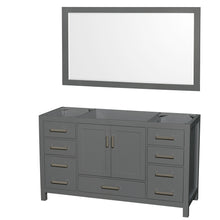 Load image into Gallery viewer, Wyndham Sheffield 60 Inch Single Bathroom Vanity in Dark Gray, No Countertop, No Sink, and 58 Inch Mirror- Wyndham