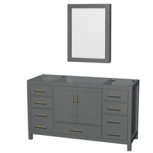Load image into Gallery viewer, Wyndham Sheffield 60 Inch Single Bathroom Vanity in Dark Gray, No Countertop, No Sink, and Medicine Cabinet- Wyndham