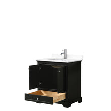 Load image into Gallery viewer, Wyndham Deborah 30 Inch Single Bathroom Vanity in Dark Espresso, White Cultured Marble Countertop, Undermount Square Sink, No Mirror- Wyndham
