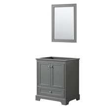 Load image into Gallery viewer, Wyndham Deborah 30 Inch Single Bathroom Vanity in Dark Gray, No Countertop, No Sink, and 24 Inch Mirror- Wyndham