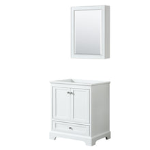Load image into Gallery viewer, Wyndham Deborah 30 Inch Single Bathroom Vanity in White, No Countertop, No Sink, and Medicine Cabinet- Wyndham
