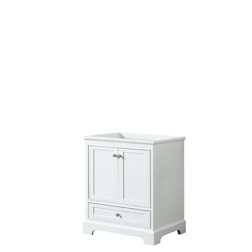 Wyndham Deborah 30 Inch Single Bathroom Vanity in White, No Countertop, No Sink, and No Mirror- Wyndham