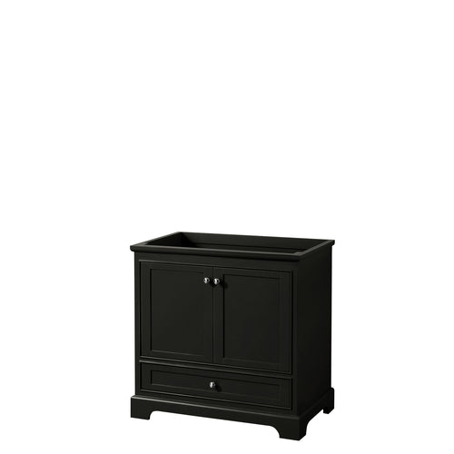 Wyndham Deborah 36 Inch Single Bathroom Vanity in Dark Espresso, No Countertop, No Sink, and No Mirror- Wyndham