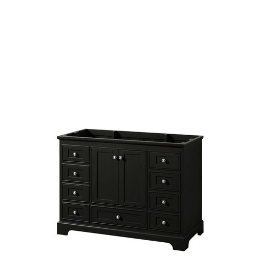 Wyndham Deborah 48 Inch Single Bathroom Vanity in Dark Espresso, No Countertop, No Sink, and No Mirror- Wyndham