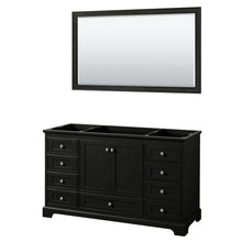 Load image into Gallery viewer, Wyndham Deborah 60 Inch Single Bathroom Vanity in Dark Espresso, No Countertop, No Sink, and 58 Inch Mirror- Wyndham