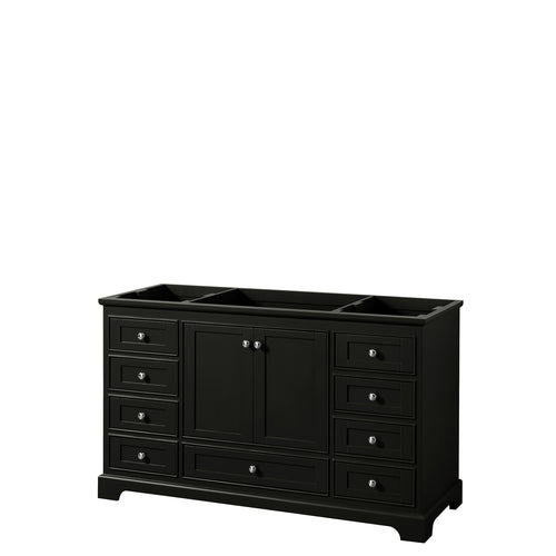 Wyndham Deborah 60 Inch Single Bathroom Vanity in Dark Espresso, No Countertop, No Sink, and No Mirror- Wyndham