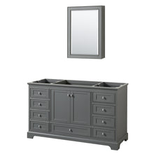 Load image into Gallery viewer, Wyndham Deborah 60 Inch Single Bathroom Vanity in Dark Gray, No Countertop, No Sink, and Medicine Cabinet- Wyndham