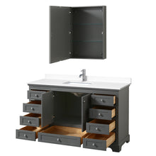 Load image into Gallery viewer, Wyndham Deborah 60 Inch Single Bathroom Vanity in Dark Gray, White Cultured Marble Countertop, Undermount Square Sink, Medicine Cabinet- Wyndham