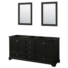 Load image into Gallery viewer, Wyndham Deborah 72 Inch Double Bathroom Vanity in Dark Espresso, No Countertop, No Sinks, and 24 Inch Mirrors- Wyndham