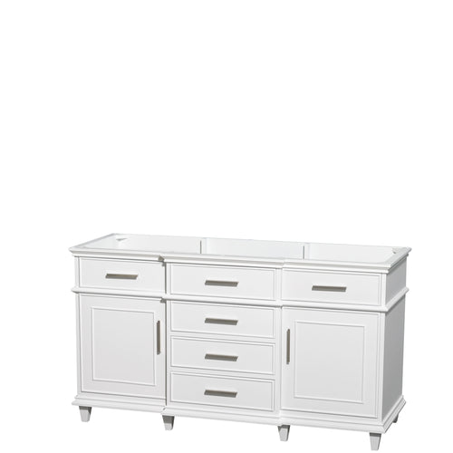 Wyndham Berkeley 60 Inch Single Bathroom Vanity in White with No Countertop, No Sink, No Mirror- Wyndham