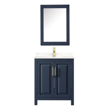 Load image into Gallery viewer, Wyndham Daria 30 Inch Single Bathroom Vanity in Dark Blue, Light-Vein Carrara Cultured Marble Countertop, Undermount Square Sink, Medicine Cabinet- Wyndham
