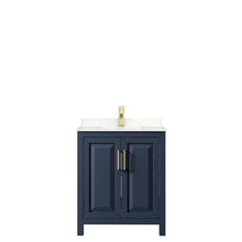 Load image into Gallery viewer, Wyndham Daria 30 Inch Single Bathroom Vanity in Dark Blue, Light-Vein Carrara Cultured Marble Countertop, Undermount Square Sink, No Mirror- Wyndham