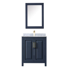 Load image into Gallery viewer, Wyndham Daria 30 Inch Single Bathroom Vanity in Dark Blue, White Carrara Marble Countertop, Undermount Square Sink, Medicine Cabinet- Wyndham