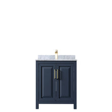 Load image into Gallery viewer, Wyndham Daria 30 Inch Single Bathroom Vanity in Dark Blue, White Carrara Marble Countertop, Undermount Square Sink, No Mirror- Wyndham