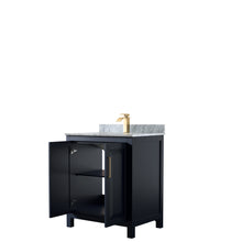 Load image into Gallery viewer, Wyndham Daria 30 Inch Single Bathroom Vanity in Dark Blue, White Carrara Marble Countertop, Undermount Square Sink, No Mirror- Wyndham