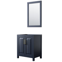 Load image into Gallery viewer, Wyndham Daria 30 Inch Single Bathroom Vanity in Dark Blue, No Countertop, No Sink, 24 Inch Mirror- Wyndham