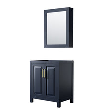 Load image into Gallery viewer, Wyndham Daria 30 Inch Single Bathroom Vanity in Dark Blue, No Countertop, No Sink, Medicine Cabinet- Wyndham