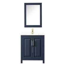 Load image into Gallery viewer, Wyndham Daria 30 Inch Single Bathroom Vanity in Dark Blue, White Cultured Marble Countertop, Undermount Square Sink, Medicine Cabinet- Wyndham