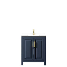 Load image into Gallery viewer, Wyndham Daria 30 Inch Single Bathroom Vanity in Dark Blue, White Cultured Marble Countertop, Undermount Square Sink, No Mirror- Wyndham