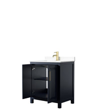 Load image into Gallery viewer, Wyndham Daria 30 Inch Single Bathroom Vanity in Dark Blue, White Cultured Marble Countertop, Undermount Square Sink, No Mirror- Wyndham