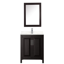 Load image into Gallery viewer, Wyndham Daria 30 Inch Single Bathroom Vanity in Dark Espresso, Light-Vein Carrara Cultured Marble Countertop, Undermount Square Sink, Medicine Cabinet- Wyndham