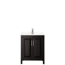 Load image into Gallery viewer, Wyndham Daria 30 Inch Single Bathroom Vanity in Dark Espresso, Light-Vein Carrara Cultured Marble Countertop, Undermount Square Sink, No Mirror- Wyndham
