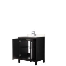 Load image into Gallery viewer, Wyndham Daria 30 Inch Single Bathroom Vanity in Dark Espresso, Light-Vein Carrara Cultured Marble Countertop, Undermount Square Sink, No Mirror- Wyndham