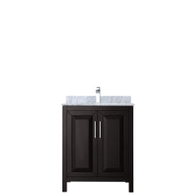 Load image into Gallery viewer, Wyndham Daria 30 Inch Single Bathroom Vanity in Dark Espresso, White Carrara Marble Countertop, Undermount Square Sink, and No Mirror- Wyndham