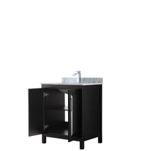 Load image into Gallery viewer, Wyndham Daria 30 Inch Single Bathroom Vanity in Dark Espresso, White Carrara Marble Countertop, Undermount Square Sink, and No Mirror- Wyndham
