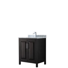 Load image into Gallery viewer, Wyndham Daria 30 Inch Single Bathroom Vanity in Dark Espresso, White Carrara Marble Countertop, Undermount Square Sink, and No Mirror- Wyndham