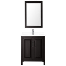 Load image into Gallery viewer, Wyndham Daria 30 Inch Single Bathroom Vanity in Dark Espresso, White Cultured Marble Countertop, Undermount Square Sink, 24 Inch Mirror- Wyndham