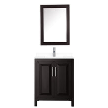 Load image into Gallery viewer, Wyndham Daria 30 Inch Single Bathroom Vanity in Dark Espresso, White Cultured Marble Countertop, Undermount Square Sink, Medicine Cabinet- Wyndham