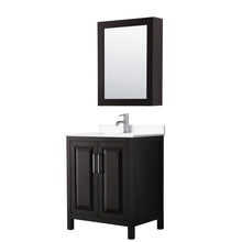 Load image into Gallery viewer, Wyndham Daria 30 Inch Single Bathroom Vanity in Dark Espresso, White Cultured Marble Countertop, Undermount Square Sink, Medicine Cabinet- Wyndham
