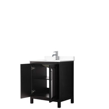 Load image into Gallery viewer, Wyndham Daria 30 Inch Single Bathroom Vanity in Dark Espresso, White Cultured Marble Countertop, Undermount Square Sink, No Mirror- Wyndham