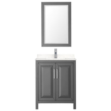 Load image into Gallery viewer, Wyndham Daria 30 Inch Single Bathroom Vanity in Dark Gray, Light-Vein Carrara Cultured Marble Countertop, Undermount Square Sink, 24 Inch Mirror- Wyndham