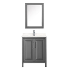 Load image into Gallery viewer, Wyndham Daria 30 Inch Single Bathroom Vanity in Dark Gray, Light-Vein Carrara Cultured Marble Countertop, Undermount Square Sink, Medicine Cabinet- Wyndham