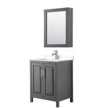 Load image into Gallery viewer, Wyndham Daria 30 Inch Single Bathroom Vanity in Dark Gray, Light-Vein Carrara Cultured Marble Countertop, Undermount Square Sink, Medicine Cabinet- Wyndham