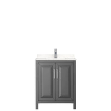 Load image into Gallery viewer, Wyndham Daria 30 Inch Single Bathroom Vanity in Dark Gray, Light-Vein Carrara Cultured Marble Countertop, Undermount Square Sink, No Mirror- Wyndham
