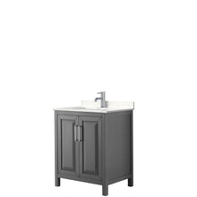Load image into Gallery viewer, Wyndham Daria 30 Inch Single Bathroom Vanity in Dark Gray, Light-Vein Carrara Cultured Marble Countertop, Undermount Square Sink, No Mirror- Wyndham
