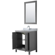 Load image into Gallery viewer, Wyndham Daria 30 Inch Single Bathroom Vanity in Dark Gray, White Carrara Marble Countertop, Undermount Square Sink, and 24 Inch Mirror- Wyndham