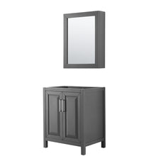 Load image into Gallery viewer, Wyndham Daria 30 Inch Single Bathroom Vanity in Dark Gray, No Countertop, No Sink, and Medicine Cabinet- Wyndham