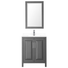 Load image into Gallery viewer, Wyndham Daria 30 Inch Single Bathroom Vanity in Dark Gray, White Cultured Marble Countertop, Undermount Square Sink, 24 Inch Mirror- Wyndham