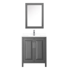 Load image into Gallery viewer, Wyndham Daria 30 Inch Single Bathroom Vanity in Dark Gray, White Cultured Marble Countertop, Undermount Square Sink, Medicine Cabinet- Wyndham