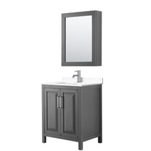 Load image into Gallery viewer, Wyndham Daria 30 Inch Single Bathroom Vanity in Dark Gray, White Cultured Marble Countertop, Undermount Square Sink, Medicine Cabinet- Wyndham