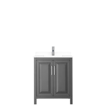 Load image into Gallery viewer, Wyndham Daria 30 Inch Single Bathroom Vanity in Dark Gray, White Cultured Marble Countertop, Undermount Square Sink, No Mirror- Wyndham