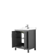 Load image into Gallery viewer, Wyndham Daria 30 Inch Single Bathroom Vanity in Dark Gray, White Cultured Marble Countertop, Undermount Square Sink, No Mirror- Wyndham