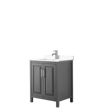 Load image into Gallery viewer, Wyndham Daria 30 Inch Single Bathroom Vanity in Dark Gray, White Cultured Marble Countertop, Undermount Square Sink, No Mirror- Wyndham