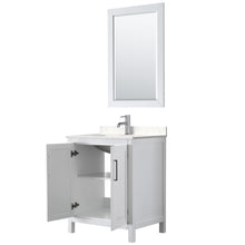 Load image into Gallery viewer, Wyndham Daria 30 Inch Single Bathroom Vanity in White, Light-Vein Carrara Cultured Marble Countertop, Undermount Square Sink, 24 Inch Mirror- Wyndham
