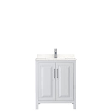 Load image into Gallery viewer, Wyndham Daria 30 Inch Single Bathroom Vanity in White, Light-Vein Carrara Cultured Marble Countertop, Undermount Square Sink, No Mirror- Wyndham